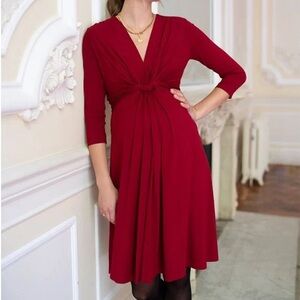 Seraphine Maternity Claret Red Knot Front Maternity Dress size 4